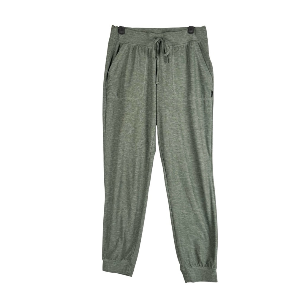 Skechers Womens Brushed Jogger Green Activewear Pants Side Pockets Cuffed Size S